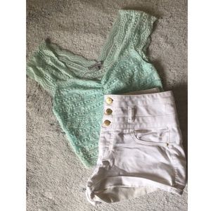 White High waisted shorts